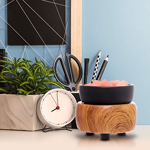 Mindful Design 2-in-1 Candle Warmer for Wax Melts, Tarts, Fragrance Oils -  Aromatherapy Electric Decorative Wax Burner for Scented Wax Candles (Modern  Wood Grain/Black) 