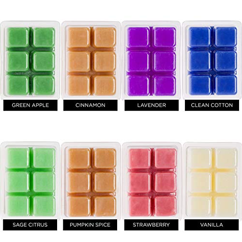 Mindful Design 8 Pack Scented Wax Melts/Cubes/Tarts - Apple, Cinnamon, –  NosyRosy